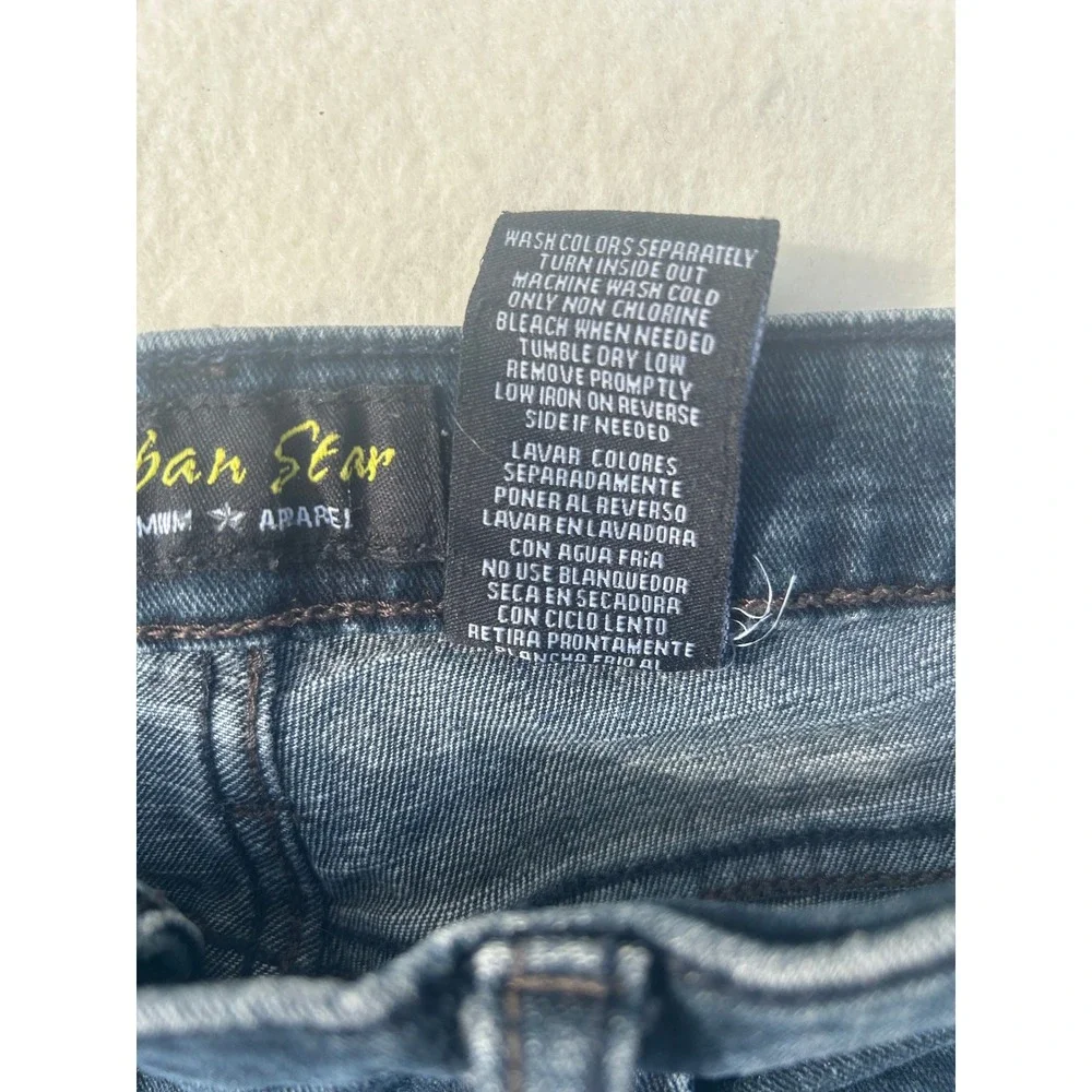 Urban Star Mens Premium Apparel Straight Leg Jeans Dark Wash Blue 36x34